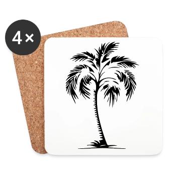 Symbole de la paume - Dessous de verre (lot de 4) - blanc - Devant