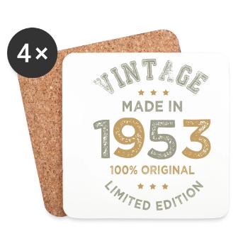 Hergestellt im Jahr 1953 Vintage Geburtstagsgeschenk 70 Jahre - Untersetzer (4er-Set) - Weiß - Vorne