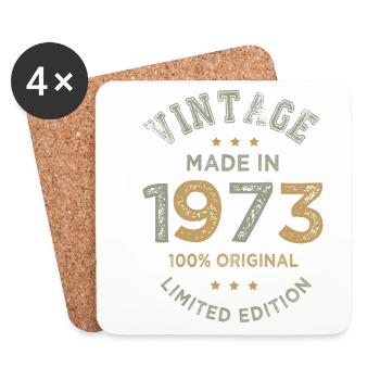 Made in 1973 Geschenk Vintage Jubiläum 50 Jahre - Untersetzer (4er-Set) - Weiß - Vorne