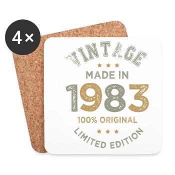 Made in 1983 Vintage Birthday Gift 40 years - Coasters (set of 4) - white - Front