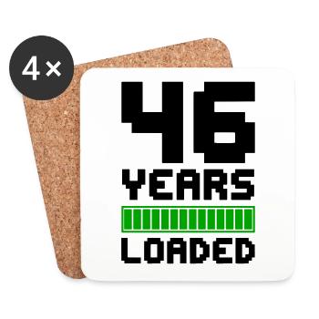46 Years Loaded 46. Geburtstag - Untersetzer (4er-Set) - Weiß - Vorne