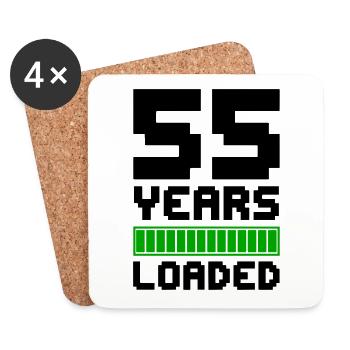 55 Years Loaded 55. Geburtstag - Untersetzer (4er-Set) - Weiß - Vorne