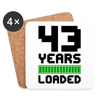 43 Years Loaded 43. Geburtstag - Untersetzer (4er-Set) - Weiß - Vorne