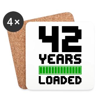 42 Years Loaded 42nd Birthday - Coasters (set of 4) - white - Front
