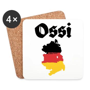 Ossi DDR Ostdeutschland - Untersetzer (4er-Set) - Weiß - Vorne