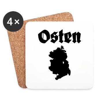 Osten DDR Ostdeutschland Karte - Untersetzer (4er-Set) - Weiß - Vorne