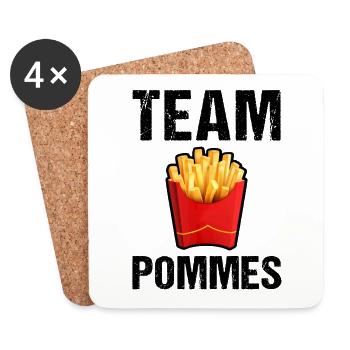 Team Pommes Frites Frites Restauration rapide - Dessous de verre (lot de 4) - blanc - Devant