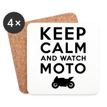 Keep Calm And Watch Moto Motorradsport - Untersetzer (4er-Set) - Weiß - Vorne