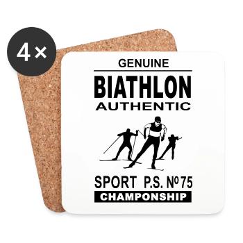Biathlon - Biathlete - Coasters (set of 4) - white - Front