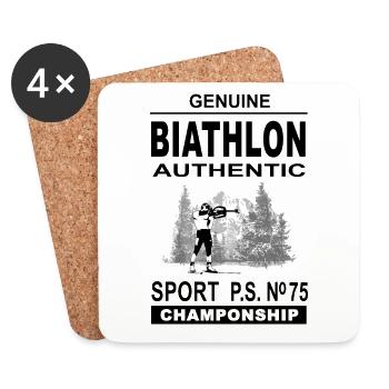 Biathlon - Biathlete - Coasters (set of 4) - white - Front