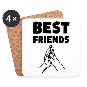 Best Friends Hund Haustier Hunde - Untersetzer (4er-Set) - Weiß - Vorne