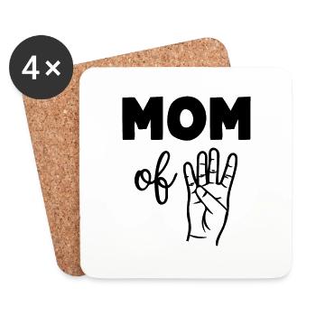 Maman de quatre enfants - Dessous de verre (lot de 4) - blanc - Devant