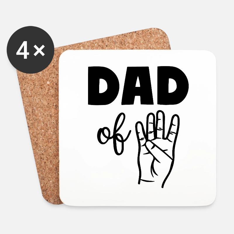 Dad of Four 4 Dad - Untersetzer (4er-Set) - Weiß