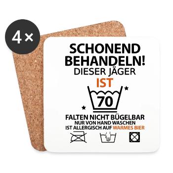 70 Jäger Geburtstag Geburtstagsgeschenk lustige - Untersetzer (4er-Set) - Weiß - Vorne