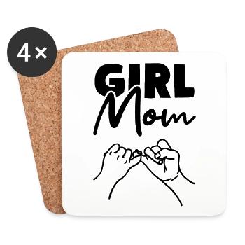 Maman fille - Dessous de verre (lot de 4) - blanc - Devant