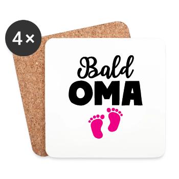 Bald Oma Mädchen Baby Großmutter - Untersetzer (4er-Set) - Weiß - Vorne