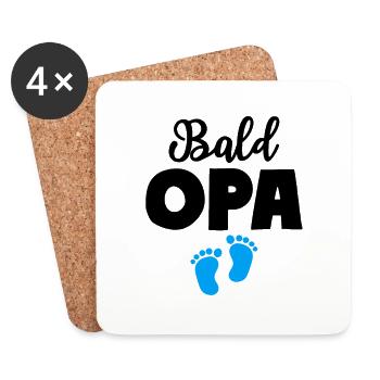 Bald Opa Junge Baby Großvater - Untersetzer (4er-Set) - Weiß - Vorne