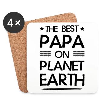 Bester Papa Zitat Dad Vatertag - Untersetzer (4er-Set) - Weiß - Vorne