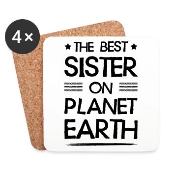 Best Sister Saying - Coasters (set of 4) - white - Front