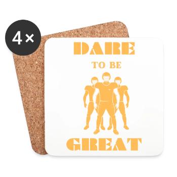 Football- Dare to be Great - Untersetzer (4er-Set) - Weiß - Vorne