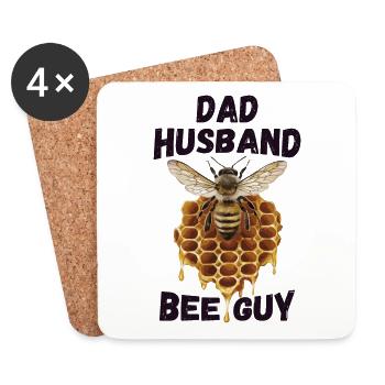 père mari abeilles guy apiculteur - Dessous de verre (lot de 4) - blanc - Devant