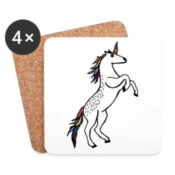 Licorne sauvage - Dessous de verre (lot de 4) - blanc - Devant