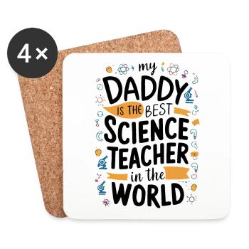 Mein Papa ist der beste Naturwissenschaftslehrer - Untersetzer (4er-Set) - Weiß - Vorne