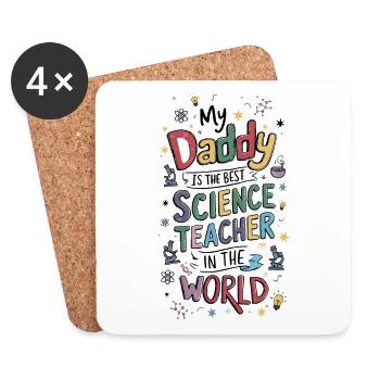 Mon père est le meilleur professeur de sciences - Dessous de verre (lot de 4) - blanc - Devant