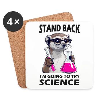 Prendre du recul - un suricate s’essaie à la science - Dessous de verre (lot de 4) - blanc - Devant