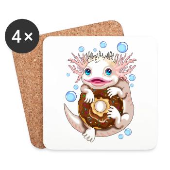 Axolotl Donut Snaxolotl - Coasters (set of 4) - white - Front