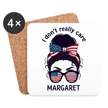Je m’en fiche, Margaret - Humour patriotique - Dessous de verre (lot de 4) - blanc - Devant