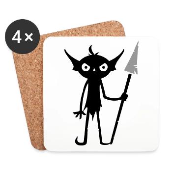 Goblin Orc Monster - Coasters (set of 4) - white - Front