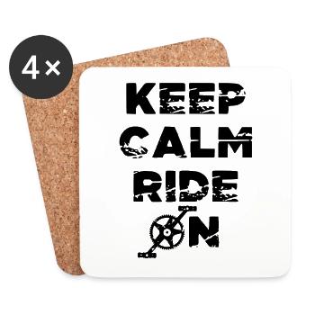 Restez calme Balade à vélo - Dessous de verre (lot de 4) - blanc - Devant