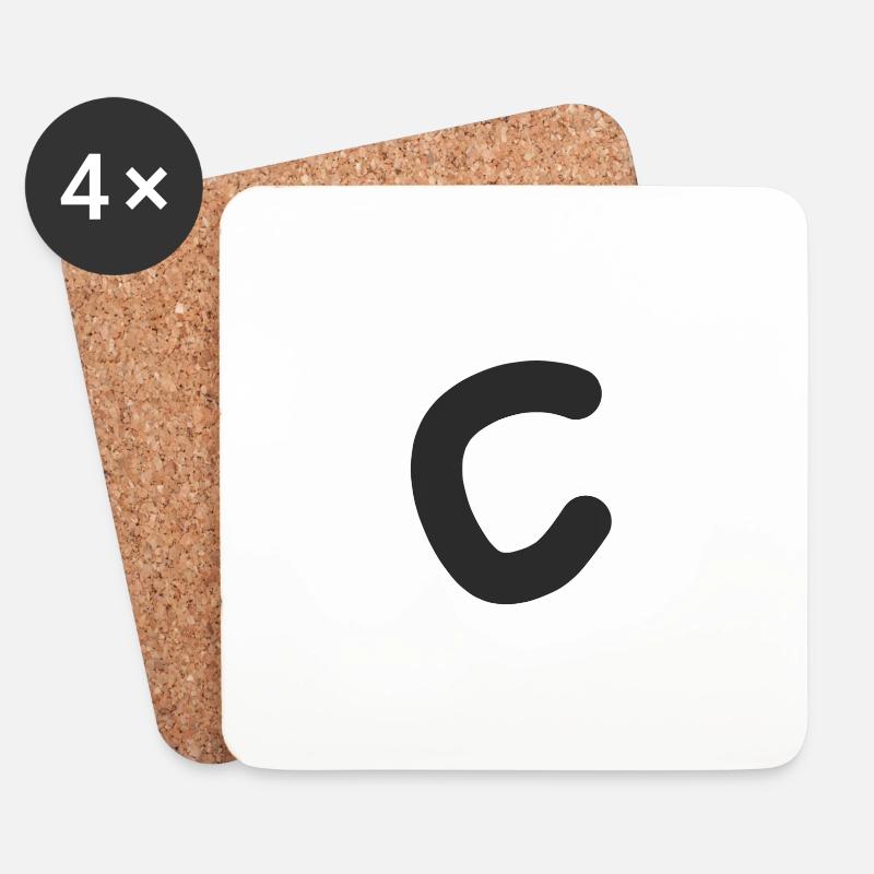 Buchstabe C - Untersetzer (4er-Set) - Weiß