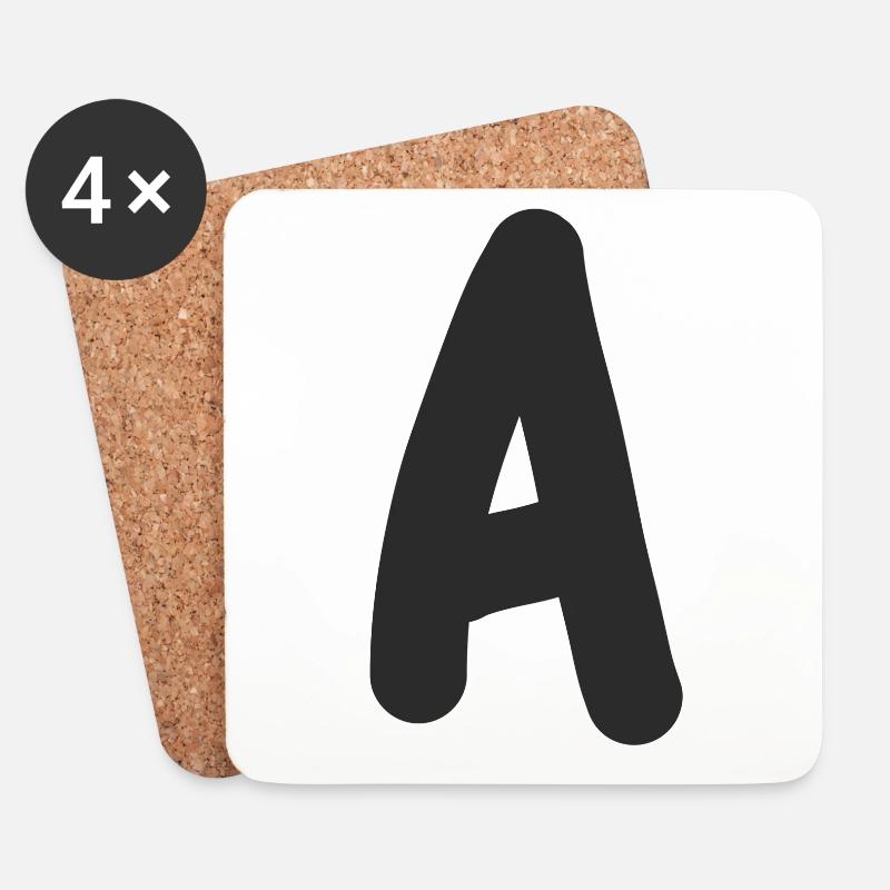 Buchstabe A - Untersetzer (4er-Set) - Weiß