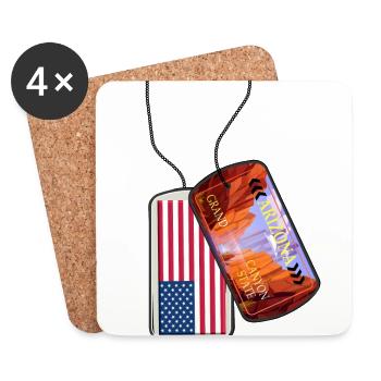 Dog tag ARIZONA Grand Canyon USA - Coasters (set of 4) - white - Front