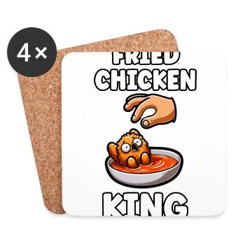 Funny Fried Chicken Man Boy Gift - Coasters (set of 4) - white - Front