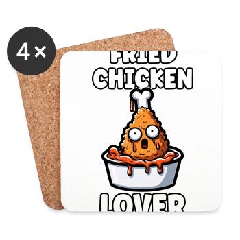 Gebratenes Hähnchen Chicken Wings Hühnchen Geschenk - Untersetzer (4er-Set) - Weiß - Vorne