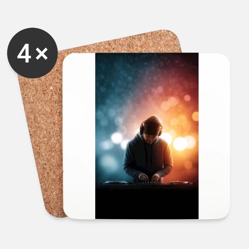 Mitternachts-Klanglandschaft - Untersetzer (4er-Set) - Weiß