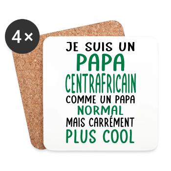 Papa Centrafricain comme un papa normal plus cool - Dessous de verre (lot de 4) - blanc - Devant