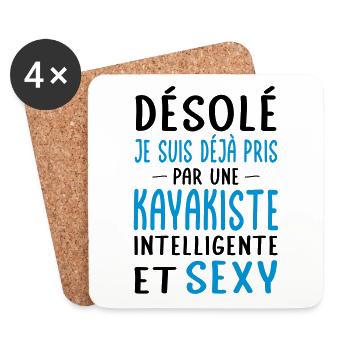 Désolé déjà pris par une kayakiste sexy - Dessous de verre (lot de 4) - blanc - Devant