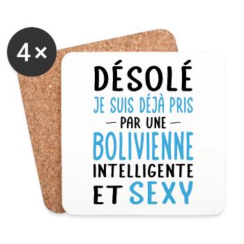 Désolé déjà pris par une Bolivienne sexy - Dessous de verre (lot de 4) - blanc - Devant