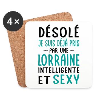 Désolé déjà pris par une Lorraine sexy - Dessous de verre (lot de 4) - blanc - Devant
