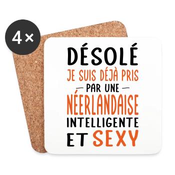 Désolé déjà pris par une Néerlandaise sexy - Dessous de verre (lot de 4) - blanc - Devant
