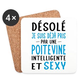 Désolé déjà pris par une Poitevine sexy - Dessous de verre (lot de 4) - blanc - Devant