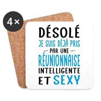 Désolé déjà pris par une Réunionnaise sexy - Dessous de verre (lot de 4) - blanc - Devant