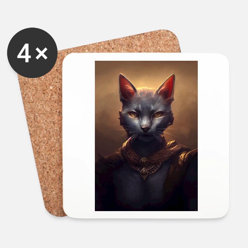 Warrior Cat - Untersetzer (4er-Set) - Weiß