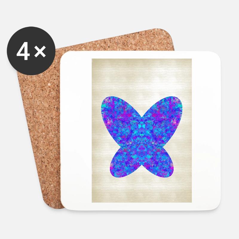 Schmetterling im Abstrakten Style - Untersetzer (4er-Set) - Weiß