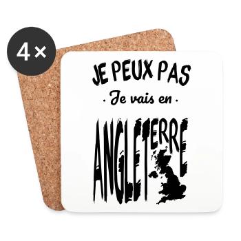 Je peux pas je vais en Angleterre - Dessous de verre (lot de 4) - blanc - Devant