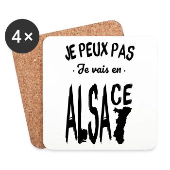 Je peux pas je vais en Alsace - Dessous de verre (lot de 4) - blanc - Devant